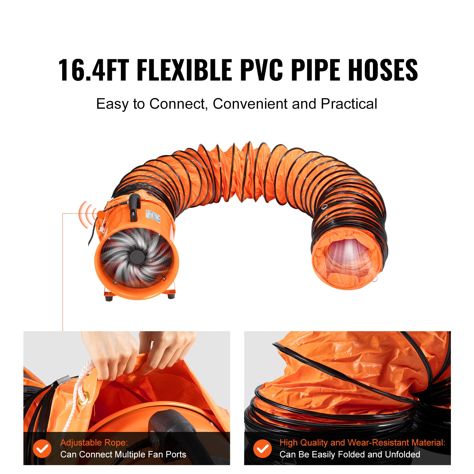 Portable Industrial Ventilator Fan With Flexible Duct Hose_voghion.com